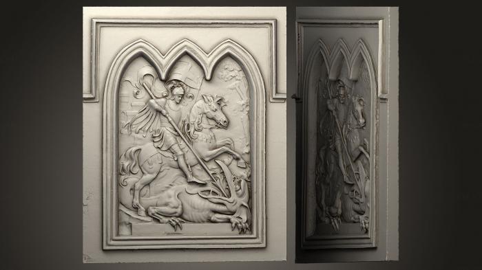 High reliefs and bas-reliefs, historical and religious (GRLFH_0129) 3D model for CNC machine